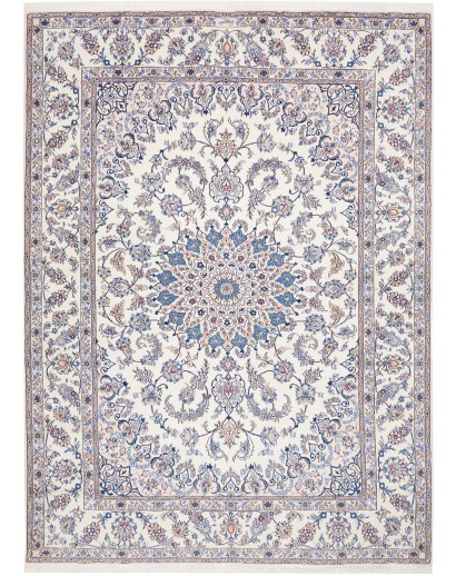 Tappeto Nain Kashmar Persia bianco azzurro 248x343