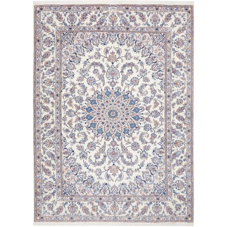 Tappeto Nain Kashmar Persia bianco azzurro 248x343
