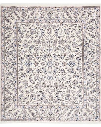 Tappeto Nain Kashmar Persia bianco grigio 246x293