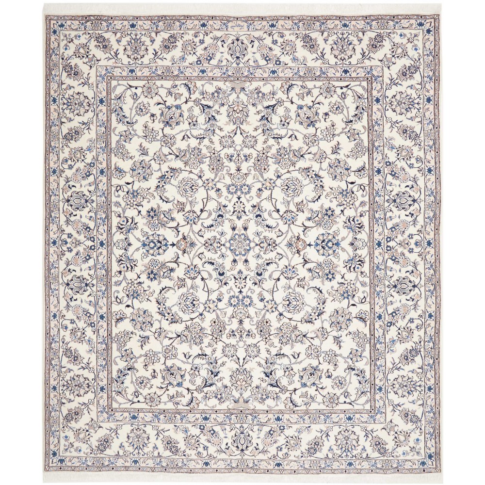 Tappeto Nain Kashmar Persia bianco grigio 246x293
