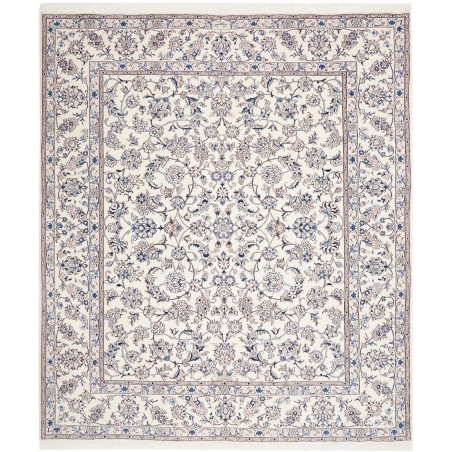 Tappeto Nain Kashmar Persia bianco grigio 246x293