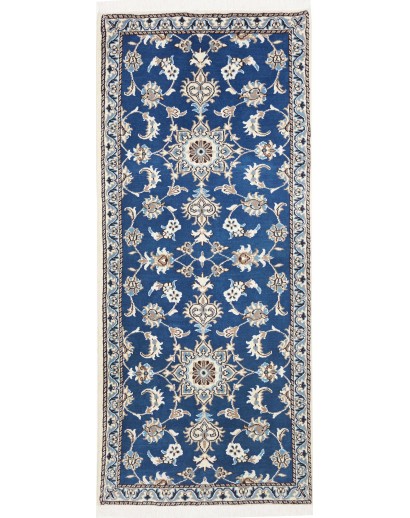 Tappeto Nain Kashmar Persia grigio azzurro 80x200