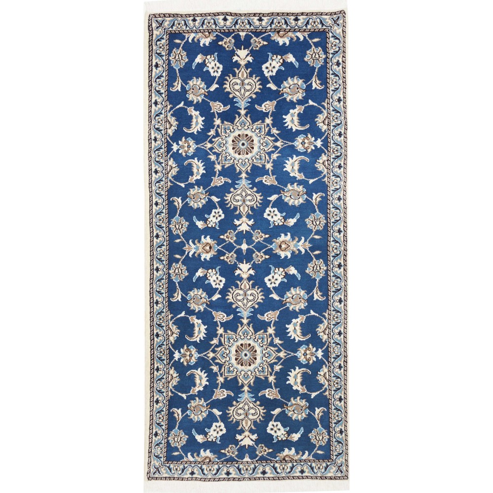 Tappeto Nain Kashmar Persia grigio azzurro 80x200