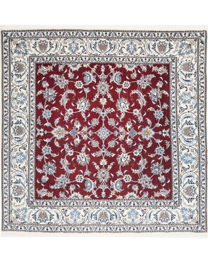 Tappeto Nain Kashmar Persia bianco marrone 200x200