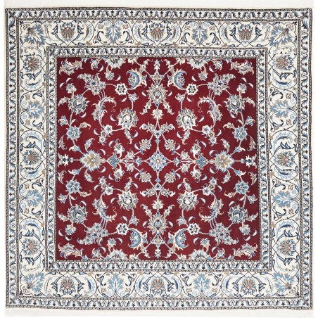 Tappeto Nain Kashmar Persia bianco marrone 200x200