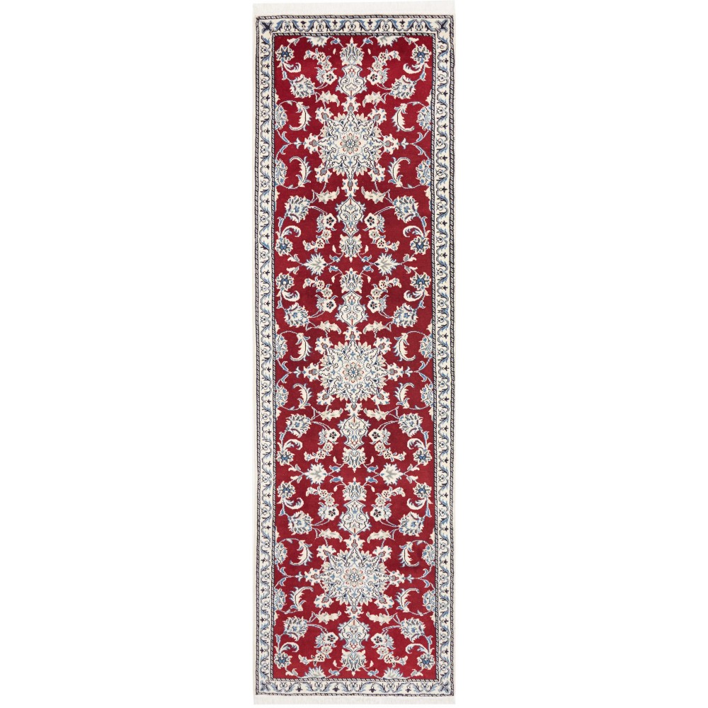 Tappeto Nain Kashmar Persia bianco grigio 78x295