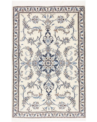 Tappeto Nain Kashmar Persia bianco grigio 87x137