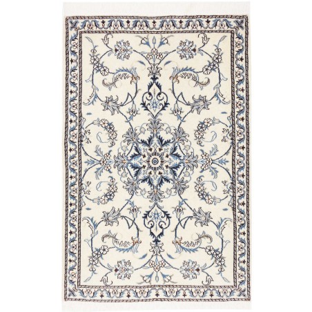 Tappeto Nain Kashmar Persia bianco grigio 87x137