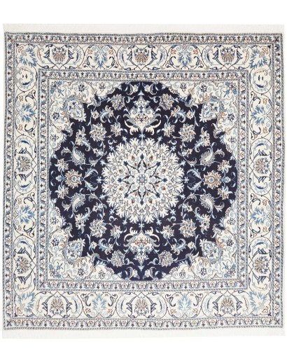 Tappeto Nain Kashmar Persia bianco grigio 195x200