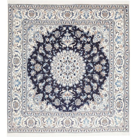 Tappeto Nain Kashmar Persia bianco grigio 195x200