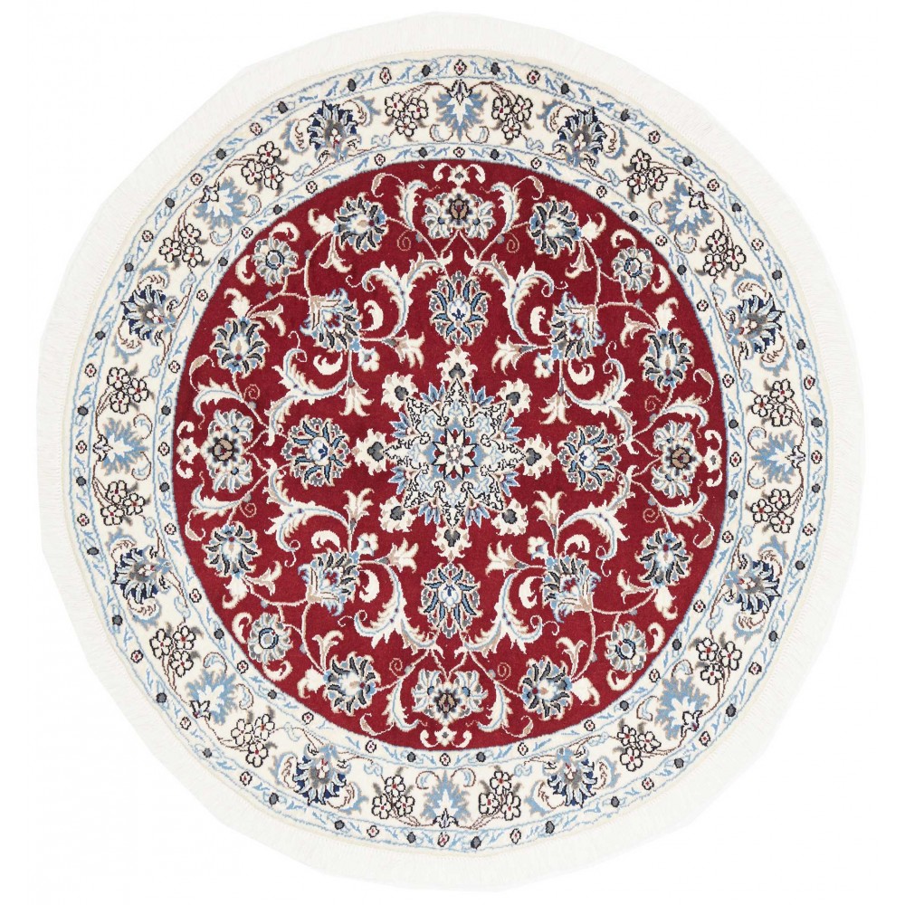 Tappeto Nain Kashmar Persia bianco grigio 130x135