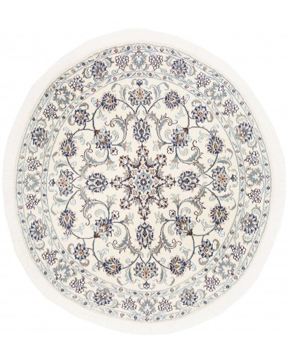 Tappeto Nain Kashmar Persia bianco grigio 143x148