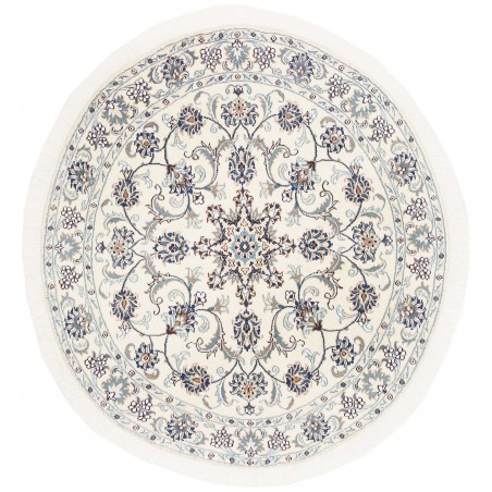 Tappeto Nain Kashmar Persia bianco grigio 143x148