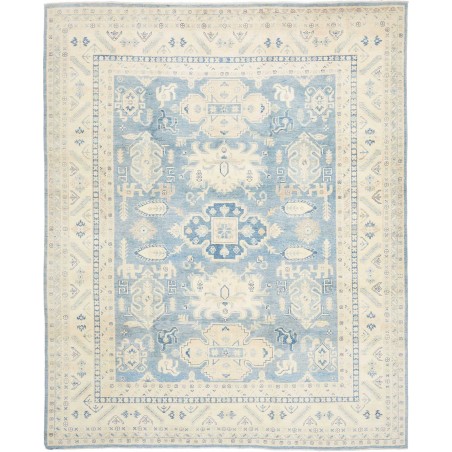 Tappeto Kazak Afghanistan bianco azzurro 242x293