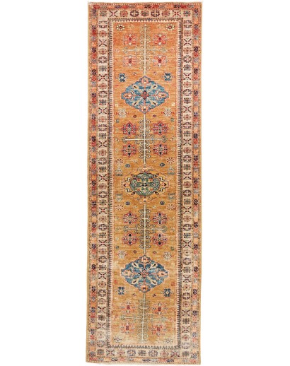 Tappeto Kazak Fine Pakistan marrone arancione 80x255