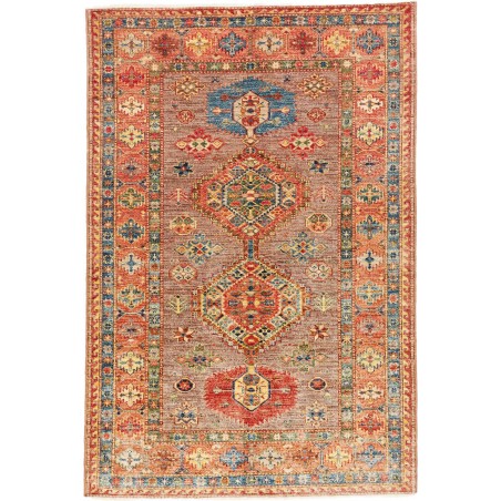 Tappeto Kazak Fine Pakistan marrone grigio 124x186