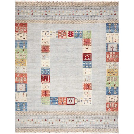Tappeto Siva Pakistan bianco azzurro 281x350