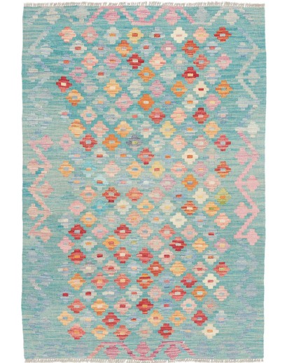 Tappeto Kilim Afghanistan azzurro 102x146