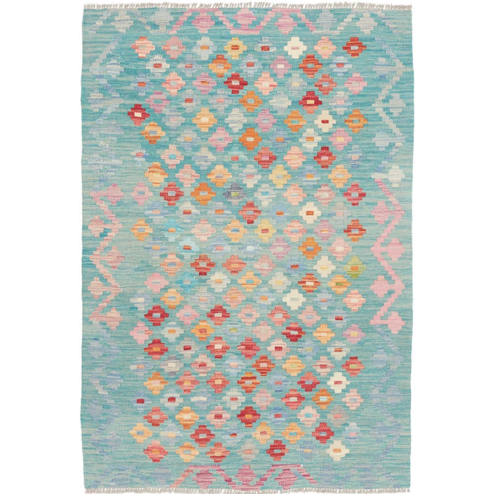 Tappeto Kilim Afghanistan azzurro 102x146