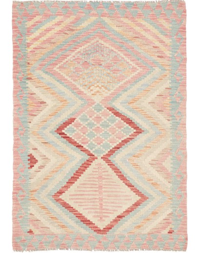 Tappeto Kilim Afghanistan beige bianco 98x139