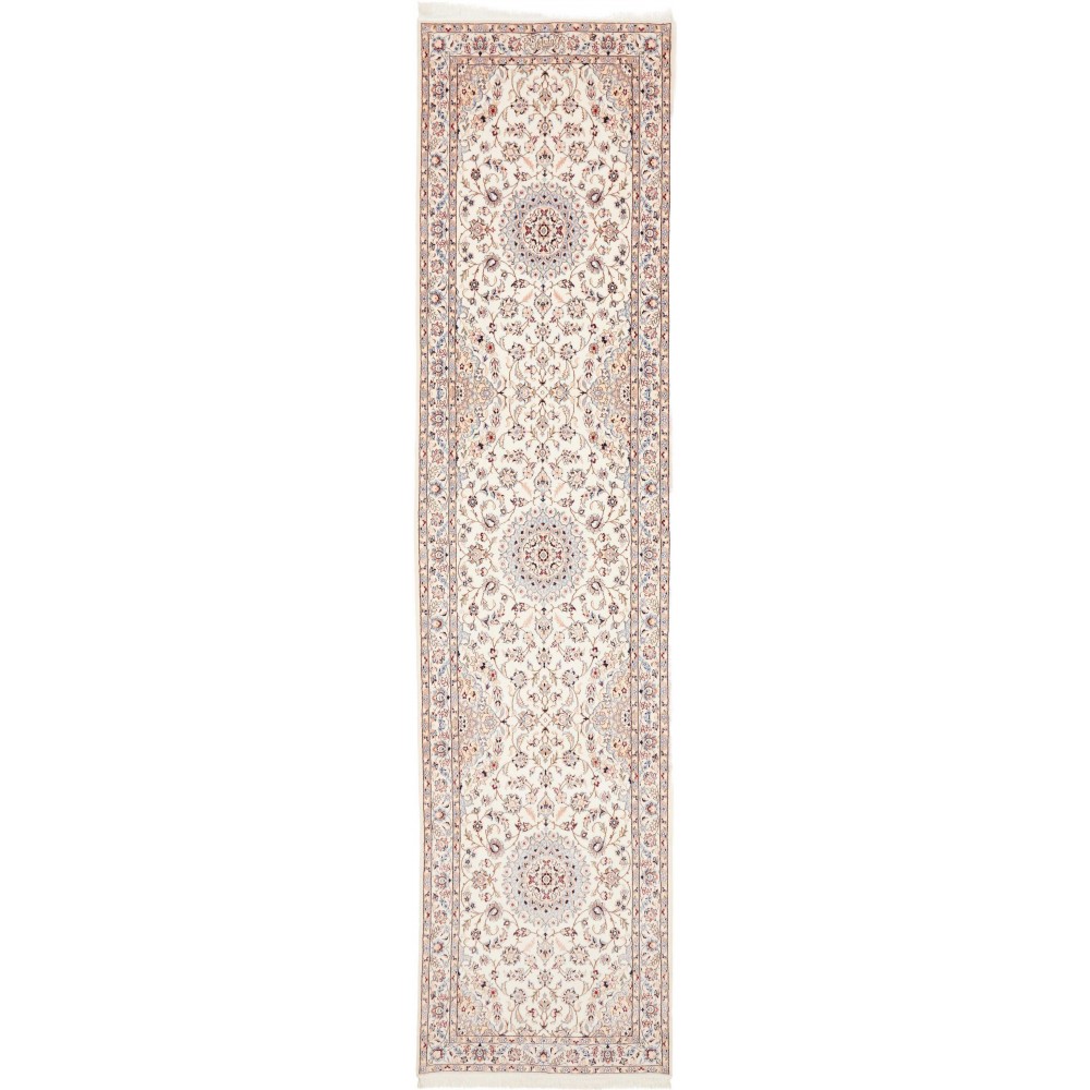 Tappeto Nain 6La Persia bianco grigio 80x336