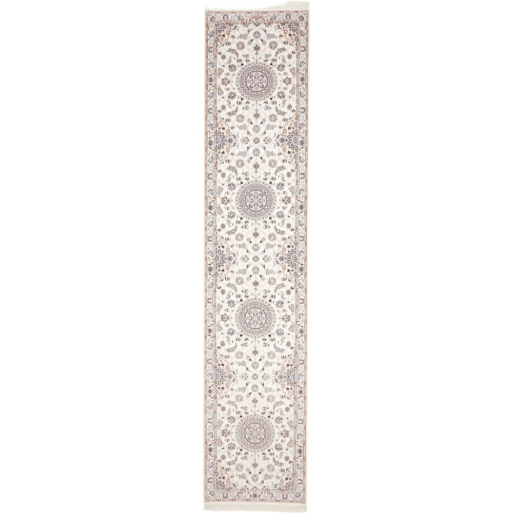 Tappeto Nain 6La Persia bianco grigio 87x412