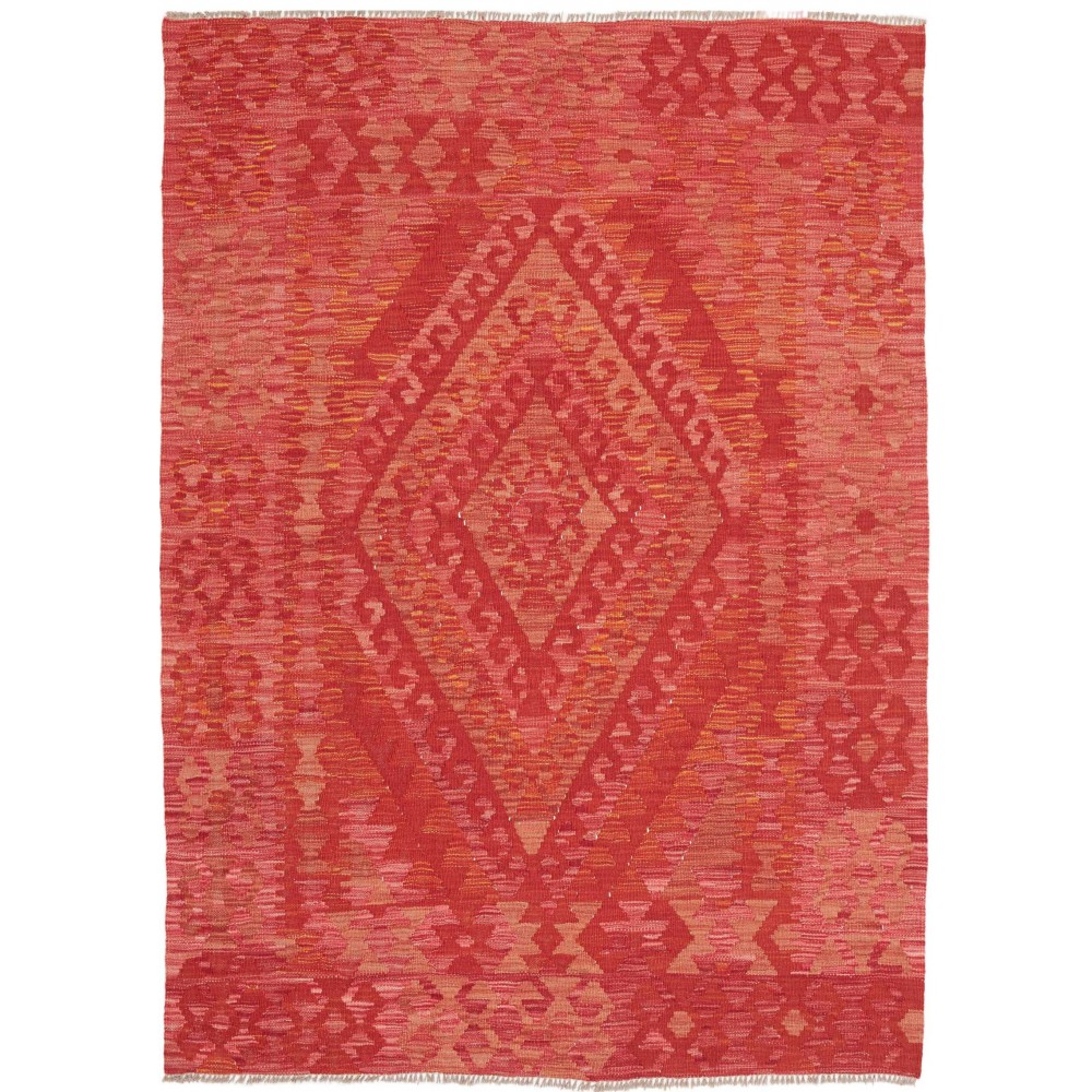 Tappeto Kilim Afghanistan rosso arancione 128x172