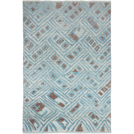 Tappeto African Design Pakistan azzurro beige 199x301