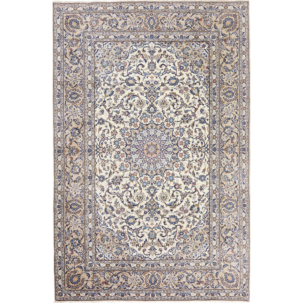 Tappeto Kashan Persia bianco grigio 200x310