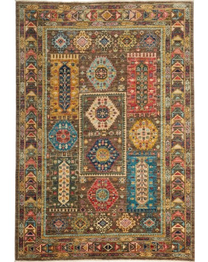 Tappeto Tribal Pakistan azzurro arancione 125x179
