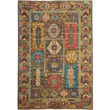Tappeto Tribal Pakistan azzurro arancione 125x179