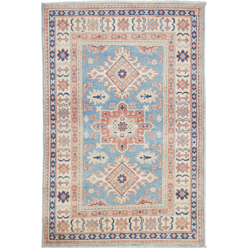 Tappeto Kazak Afghanistan beige blu 96x144