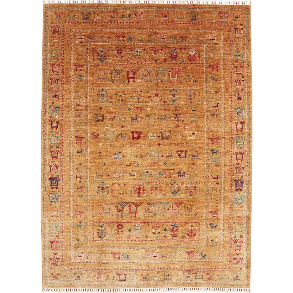Tappeto Tribal Pakistan arancione marrone 174x230