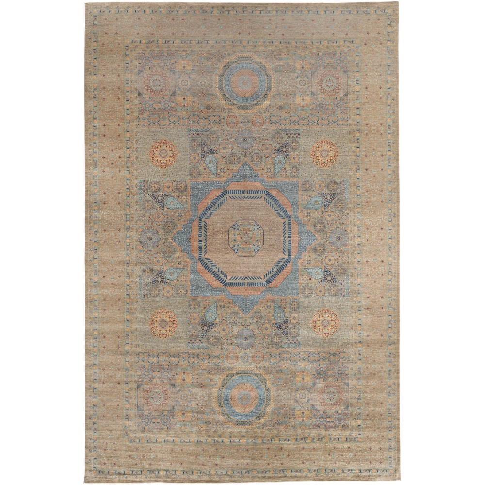 Tappeto Mamlouk Pakistan marrone grigio 349x550