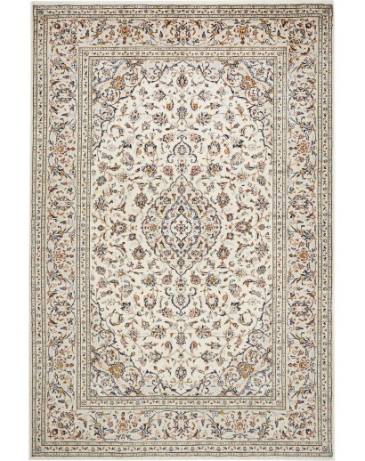 Tappeto Kashan Persia bianco grigio 200x302