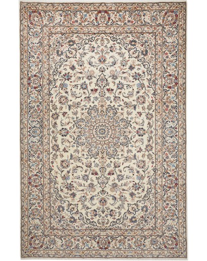 Tappeto Kashan Persia beige bianco 200x303