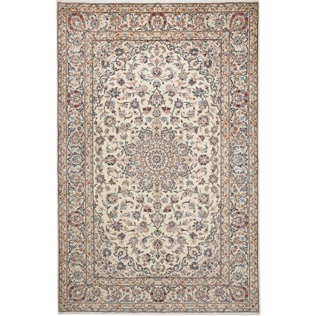 Tappeto Kashan Persia beige bianco 200x303