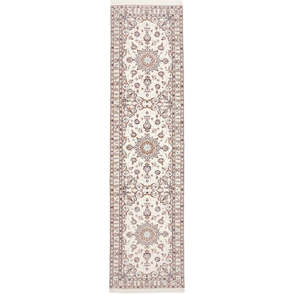 Tappeto Nain 9La Persia bianco grigio 95x354