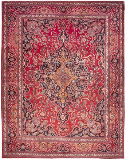 Tappeto Mashad Persia marrone grigio 303x390