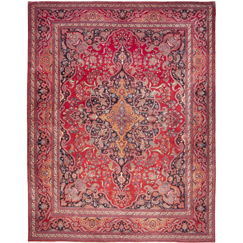 Tappeto Mashad Persia marrone grigio 303x390