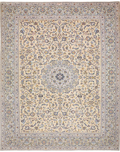 Tappeto Kashan Persia beige bianco 312x390