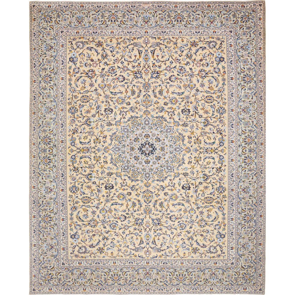 Tappeto Kashan Persia beige bianco 312x390