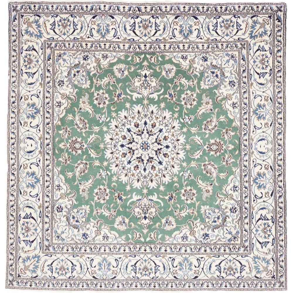 Tappeto Nain Kashmar Persia bianco 196x198