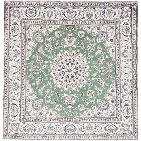 Tappeto Nain Kashmar Persia bianco 196x198