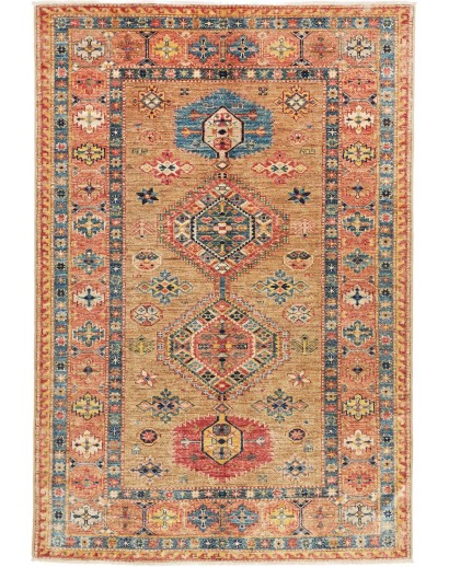 Tappeto Kazak Fine Pakistan marrone grigio 127x187