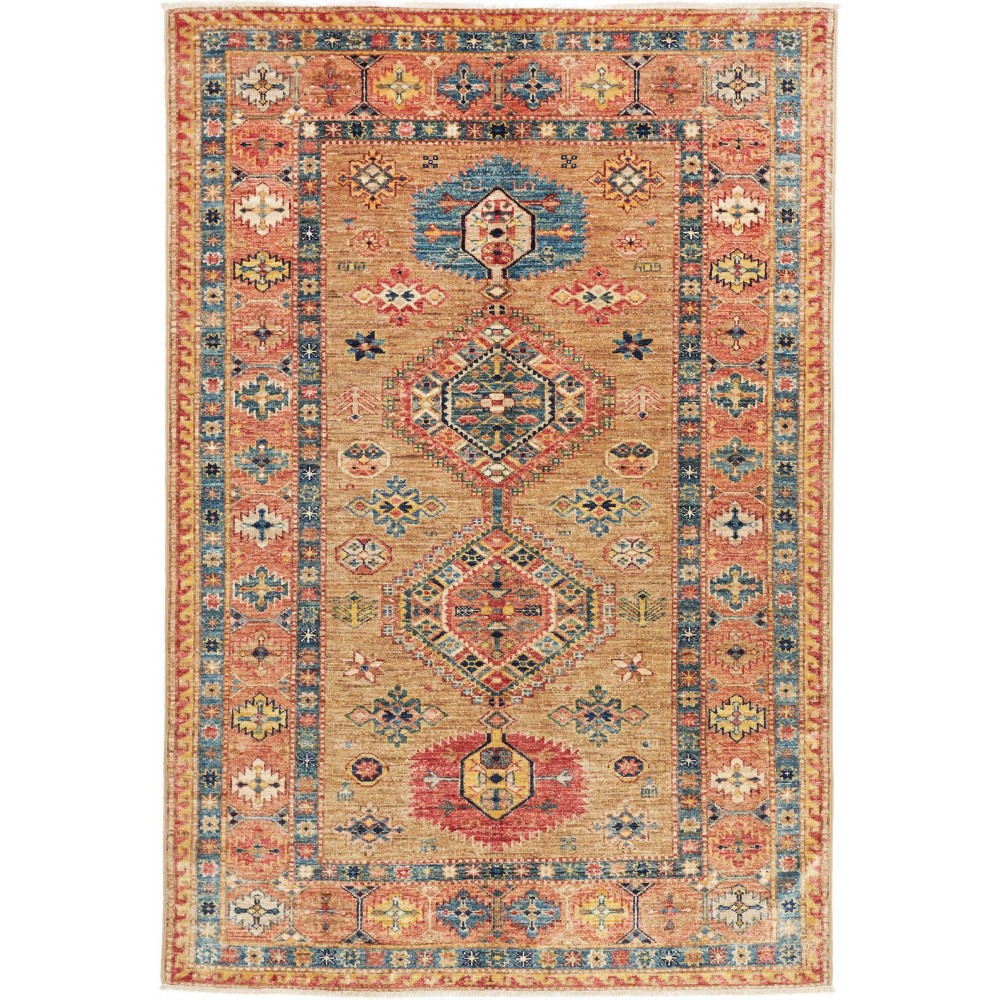 Tappeto Kazak Fine Pakistan marrone grigio 127x187