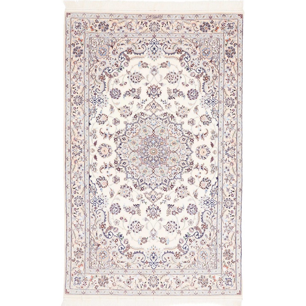 Tappeto Nain 6La Persia bianco azzurro 126x197