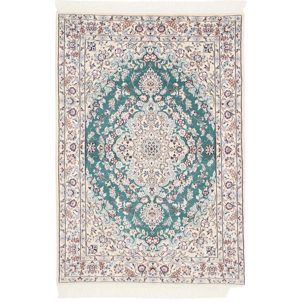 Tappeto Nain 9La Persia bianco azzurro 102x150