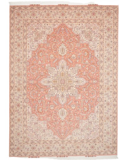 Tappeto Tabriz 50 Raj Persia giallo marrone 248x350