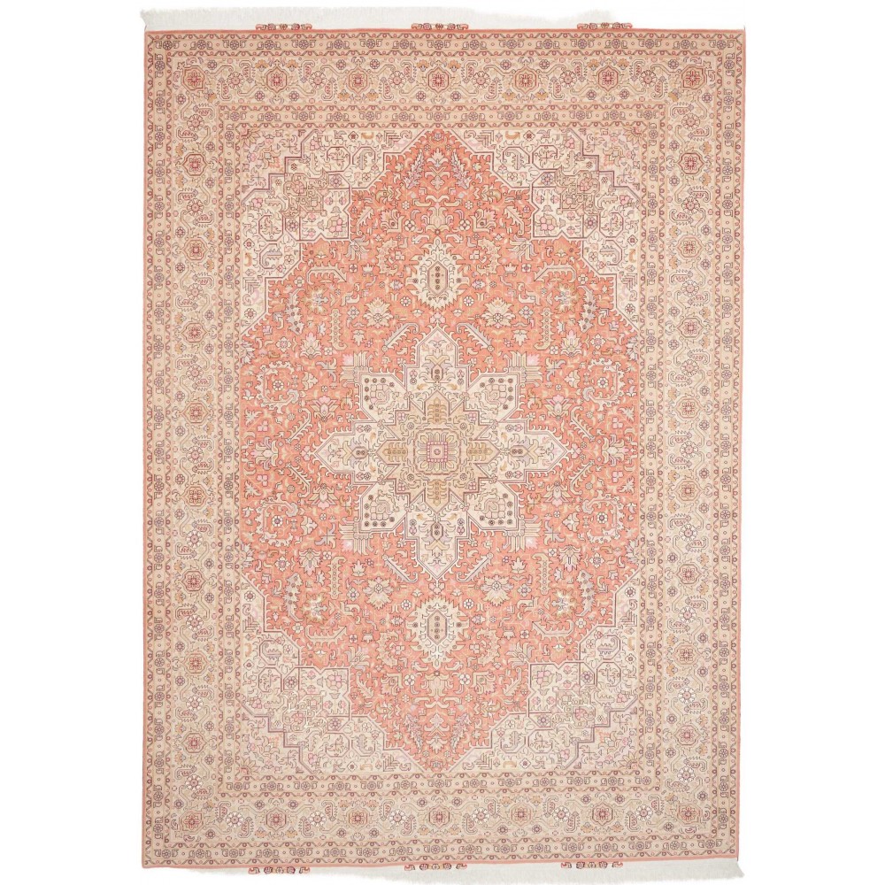 Tappeto Tabriz 50 Raj Persia giallo marrone 248x350
